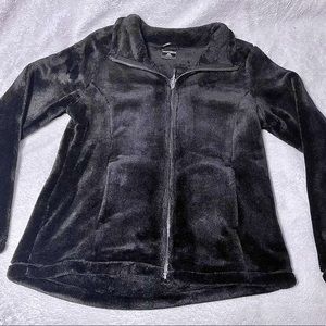 black furry jacket, M